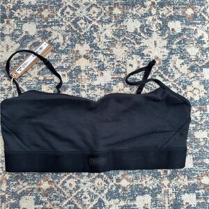 SKIMS Cotton Rib Scoop Bralette Black L NWT